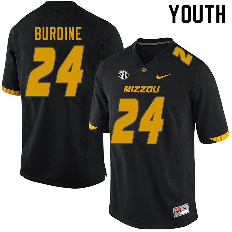 Youth #24 Ishmael Burdine Missouri Tigers College Football Jerseys Sale-Black - Click Image to Close